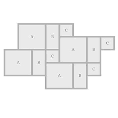 three size modular pattern e