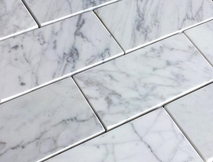 Bianco Carrara Honed Subway Marble Tiles
